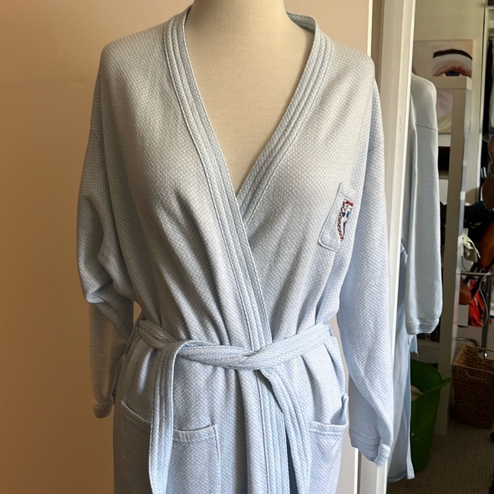 Bathrobe, light blue, cotton
